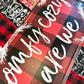 Buffalo Plaid Check Christmas Wreath | Black Red White | Comfy Cozy Are We - Pink Door Wreaths