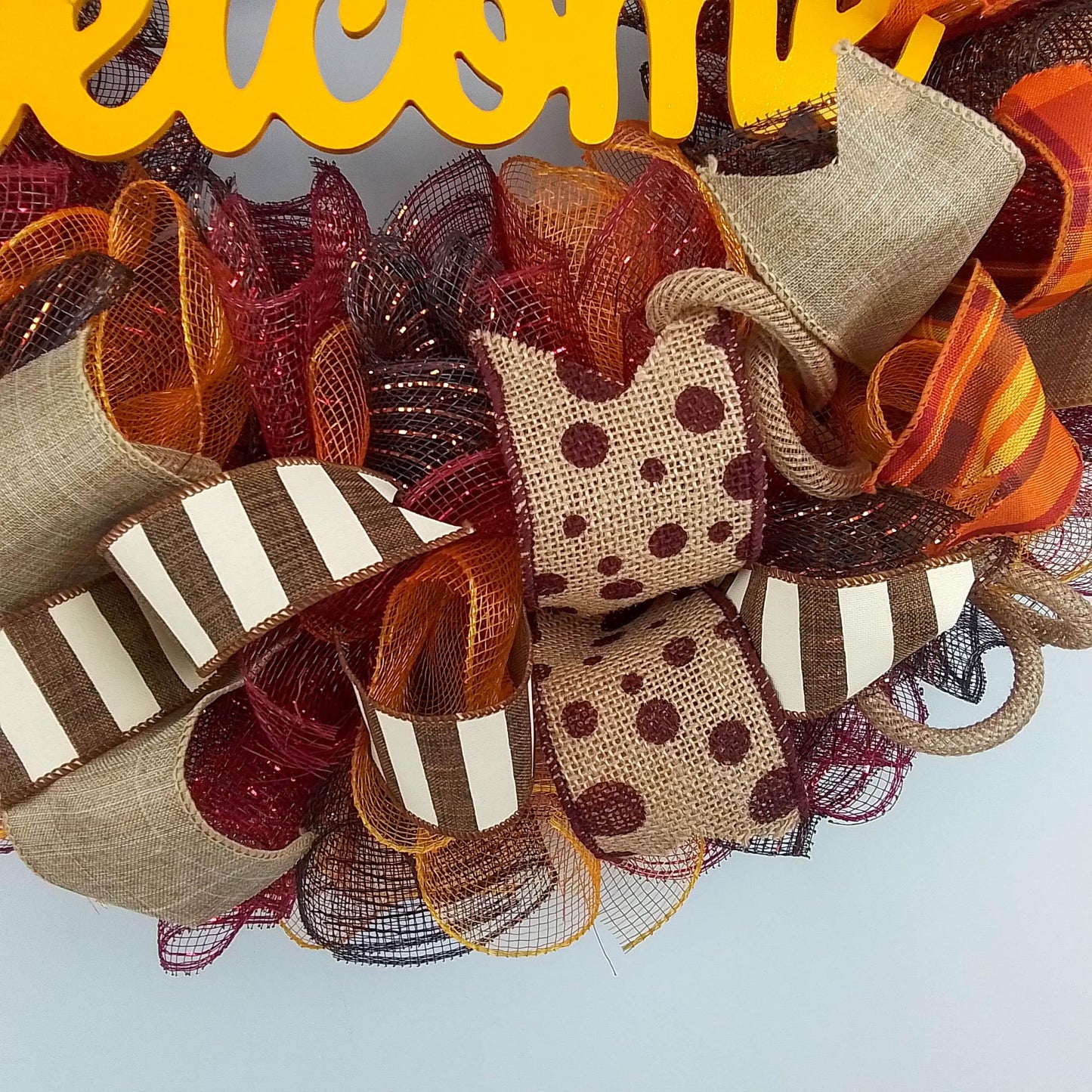 Dark Yellow Fall Wreath, Thanksgiving Front Door Wreaths : F2 - Pink Door Wreaths