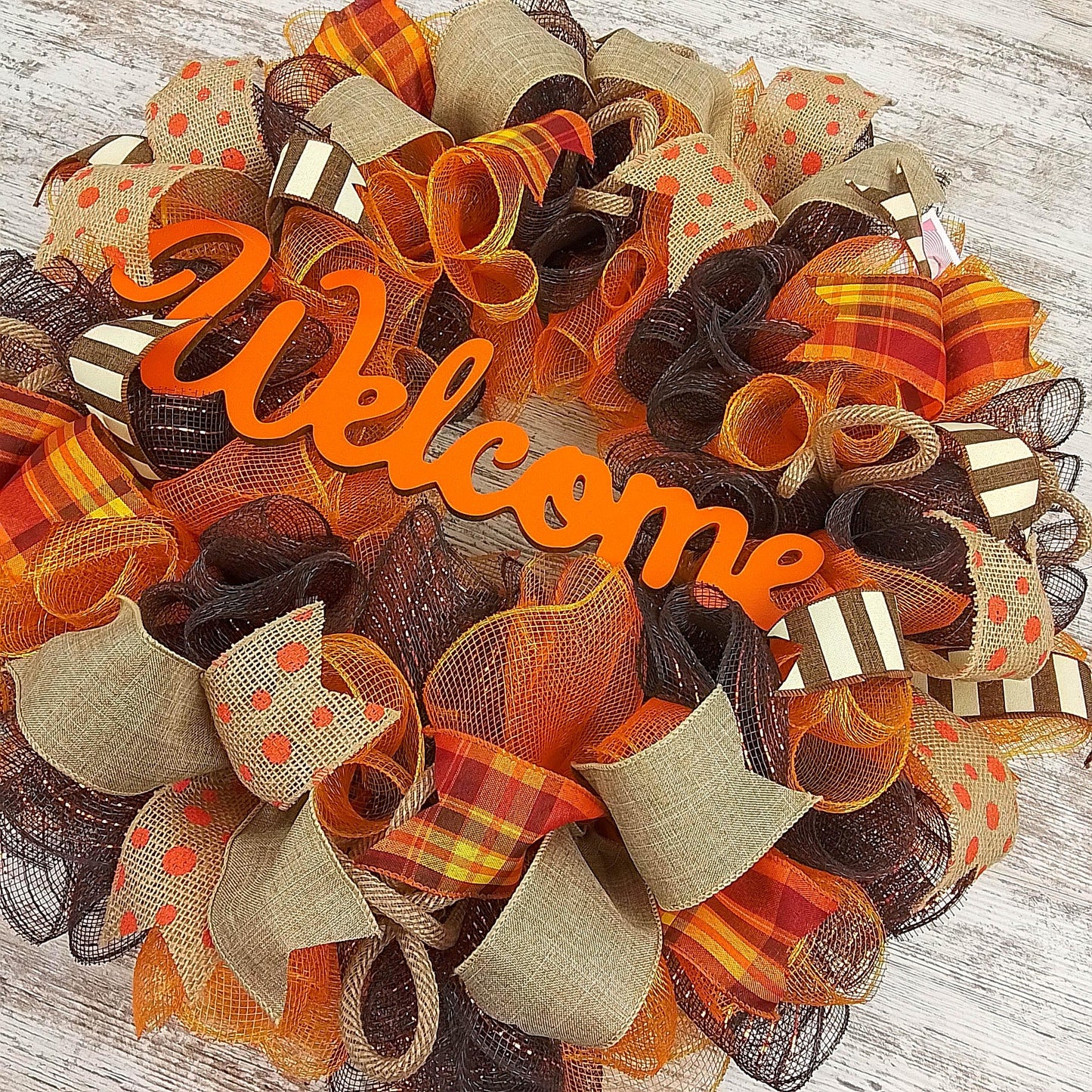 Fall Wreath for Front Door, Brown Autumn Wreaths : F3 - Pink Door Wreaths