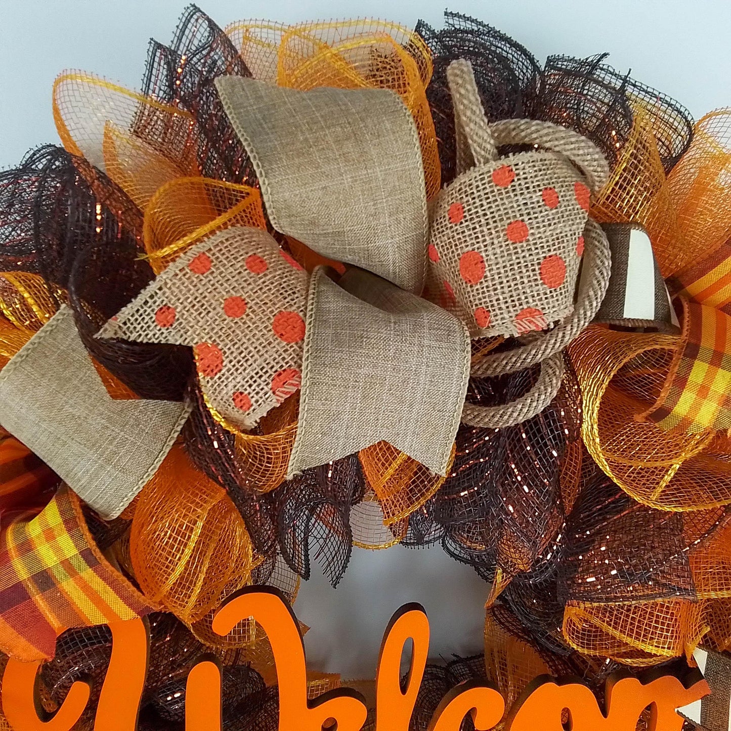 Fall Wreath for Front Door, Brown Autumn Wreaths : F3 - Pink Door Wreaths