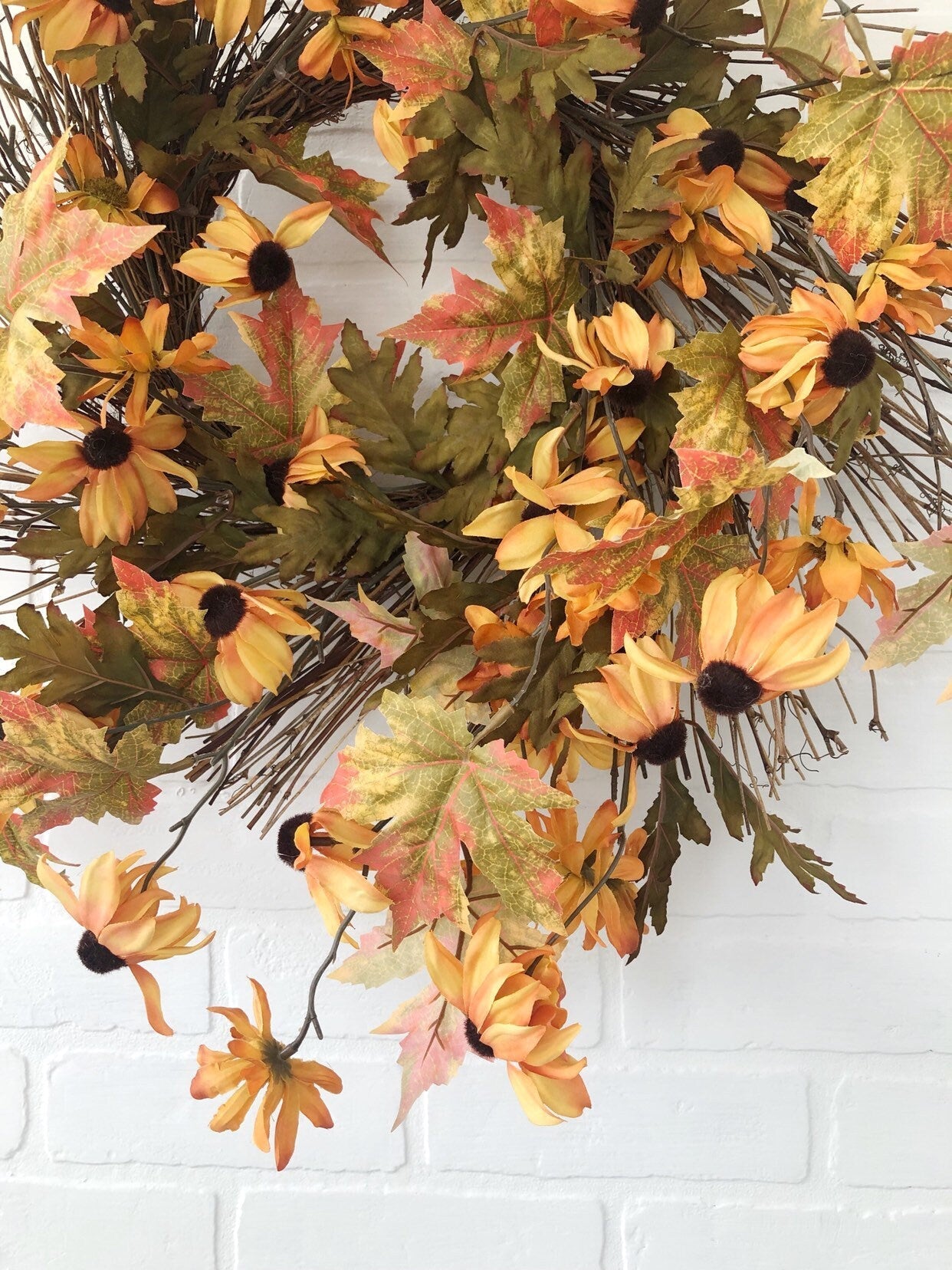 Black-Eyed Susan Fall Wreath for Front Door