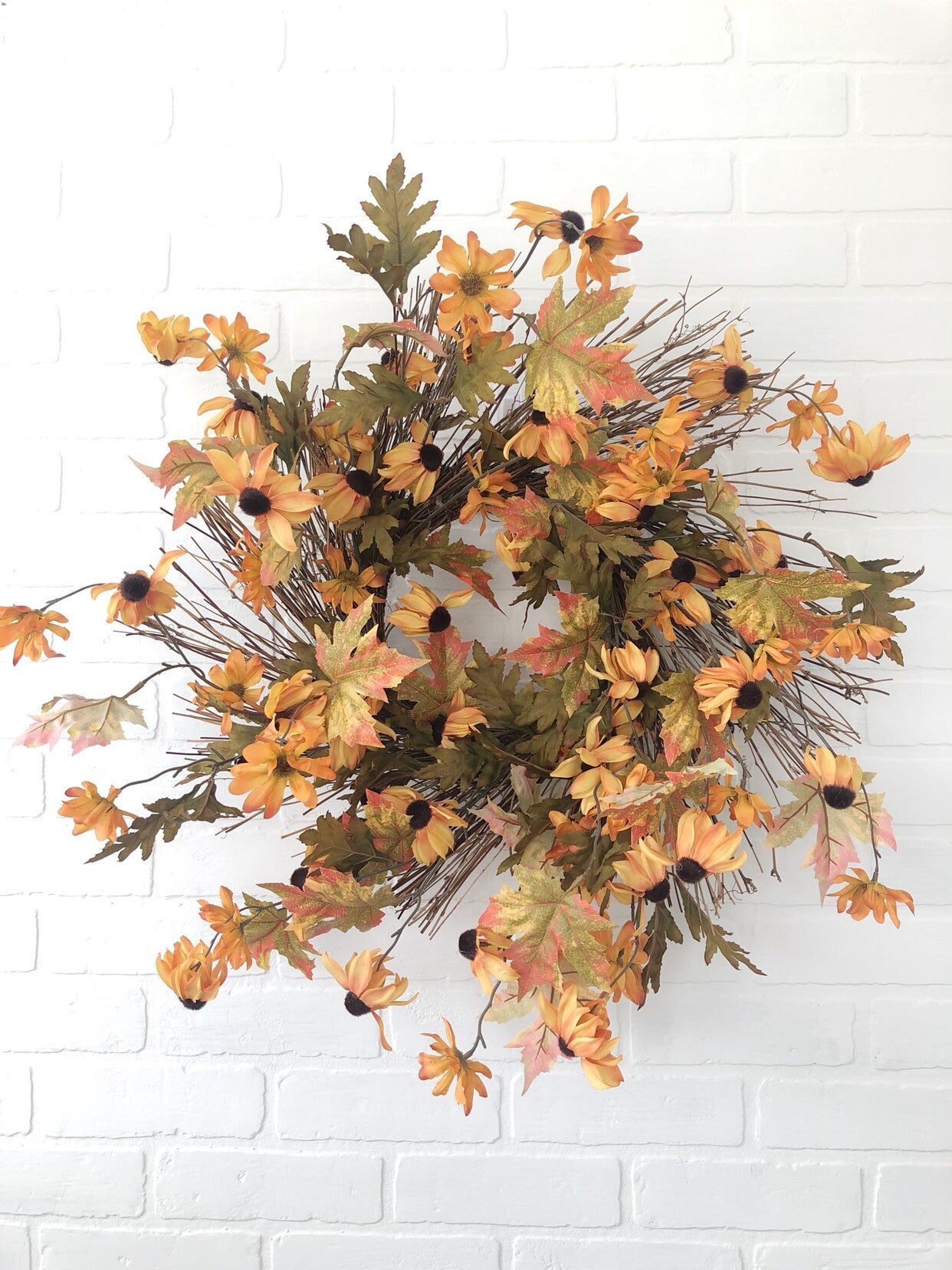 Black-Eyed Susan Fall Wreath for Front Door