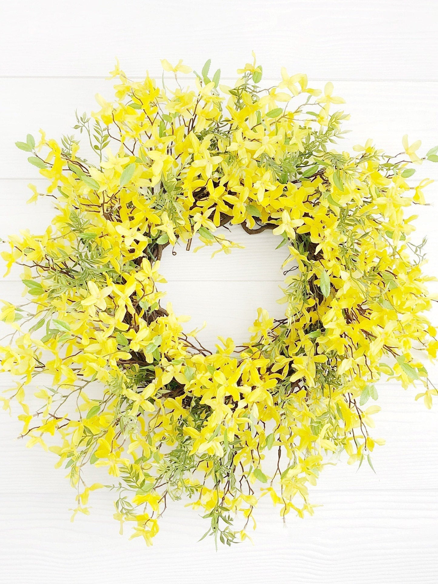 Spring Forsythia Wreath, Outdoor Decor, Spring Front Door Decor, Spring Porch Wreath, Wreaths For Spring
