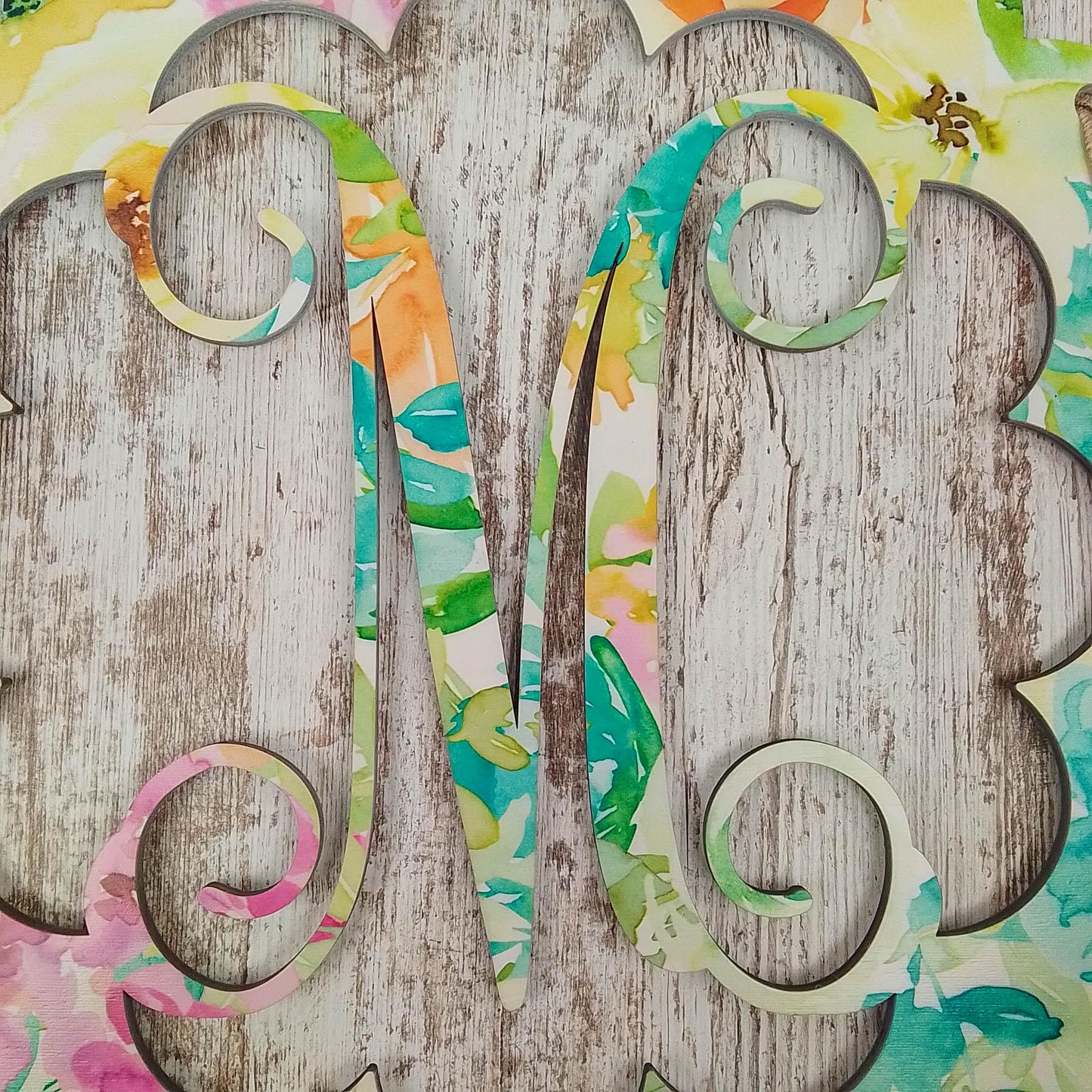 Letter Door Hanger - Wedding Gift - Monogram Initial Front Door Hanger - Floral Burlap - Pink Door Wreaths