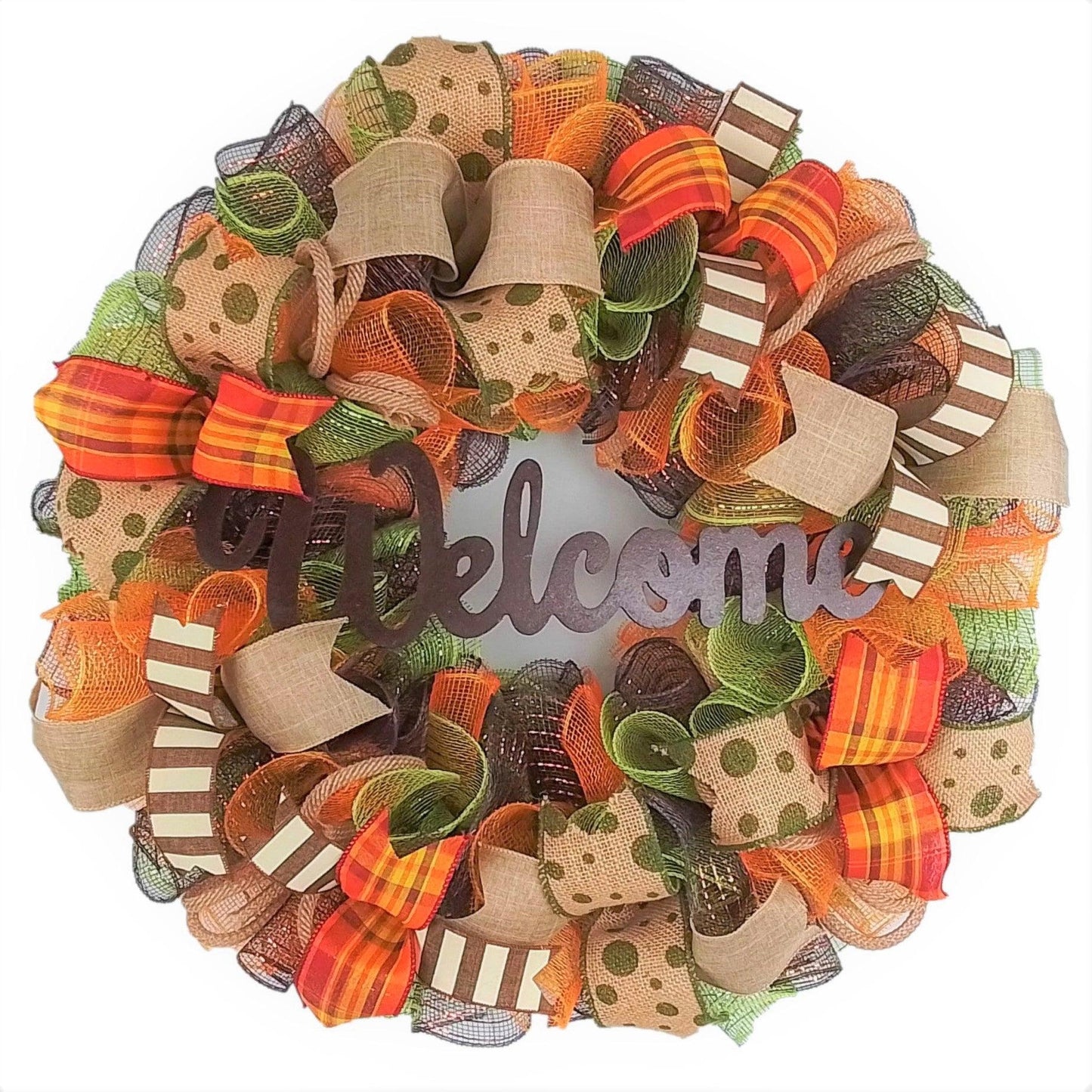 Moss Green Fall Wreath, Wreath for Front Porch, Thanksgiving : F1 - Pink Door Wreaths
