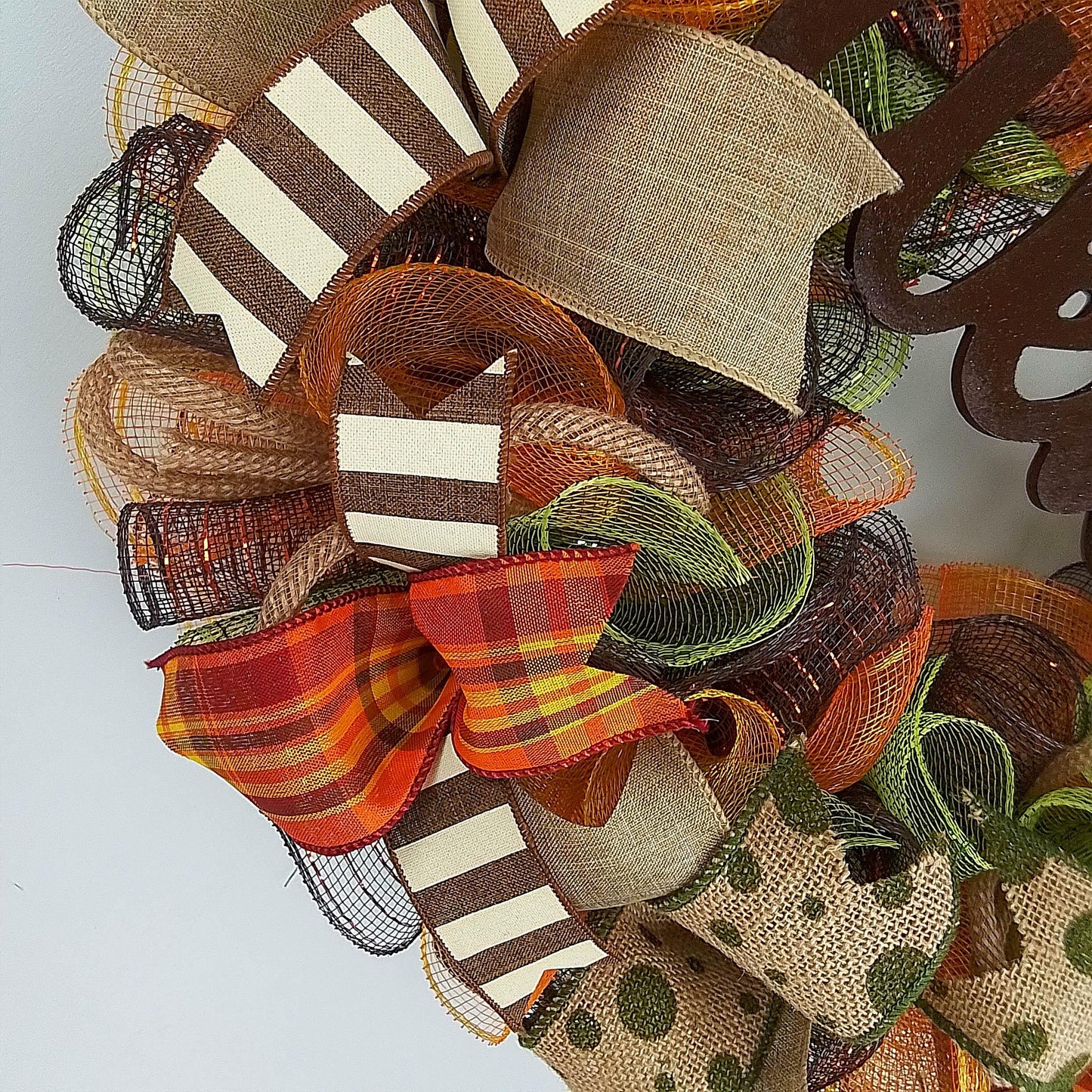 Moss Green Fall Wreath, Wreath for Front Porch, Thanksgiving : F1 - Pink Door Wreaths