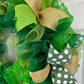St Patricks Day Wreath | Clover Wreath | Mesh Door Wreath - Pink Door Wreaths