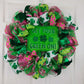 St Patricks Day Wreath - Get Your Green On - Lime Green White Pink Shamrock
