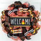 Candy Corn Welcome Halloween Door Wreaths - Trick or Treat Orange Mesh Wreath - Pink Door Wreaths