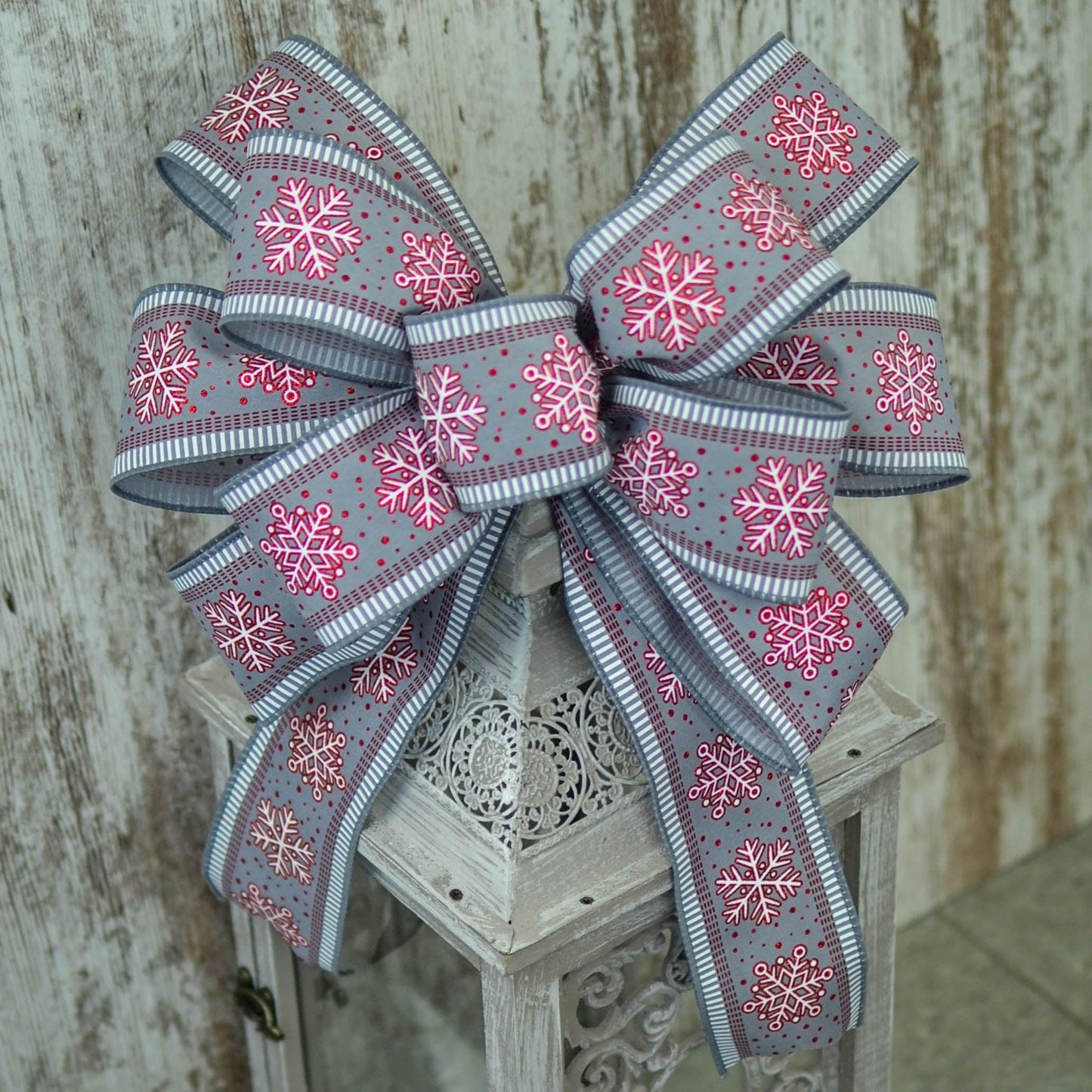 Choose Your Style - Christmas Bow for Wreath Add Ons - Outdoor Window Embellishment - Farmhouse Extra - Pink Door Wreaths