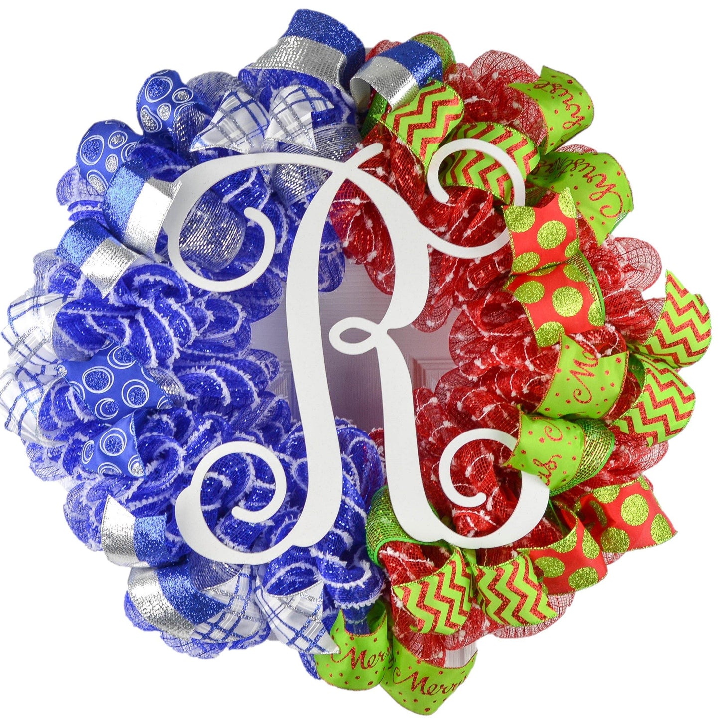 Christmas Hanukkah House Divided Wreath - Pink Door Wreaths