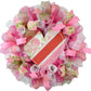 Heart Valentine's Day Wreath - Valentines Mesh Door Wreath - Floral Decor - Pink Door Wreaths