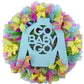 Kentucky Derby Jockey Silk Go Baby Go Mesh Door Wreath : P1 - Pink Door Wreaths