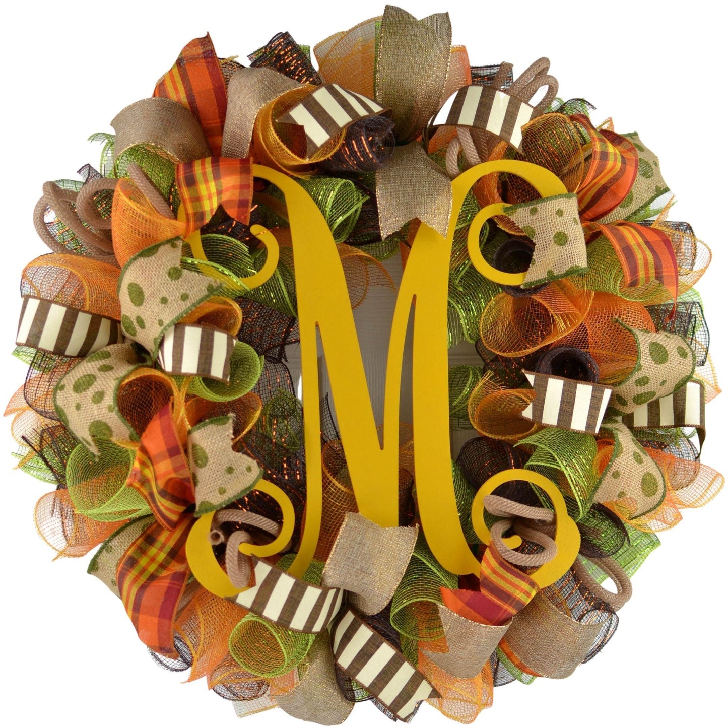 Welcome Fall | Fall Welcome Wreath | Thanksgiving Deco Mesh Wreath - Pink Door Wreaths