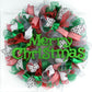 Custom Christmas Wreath | Mesh Wreath Red Emerald Green Silver : C4