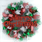 Custom Christmas Wreath | Mesh Wreath Red Emerald Green Silver : C4