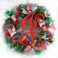Custom Christmas Wreath | Mesh Wreath Red Emerald Green Silver : C4