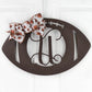 Letter U : Wooden Sports Football Monogram Initial Letter
