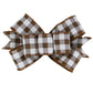 Brown and White Buffalo Plaid Wreath Bow - Everyday Fall Wreath Embellishment for Making Your Own