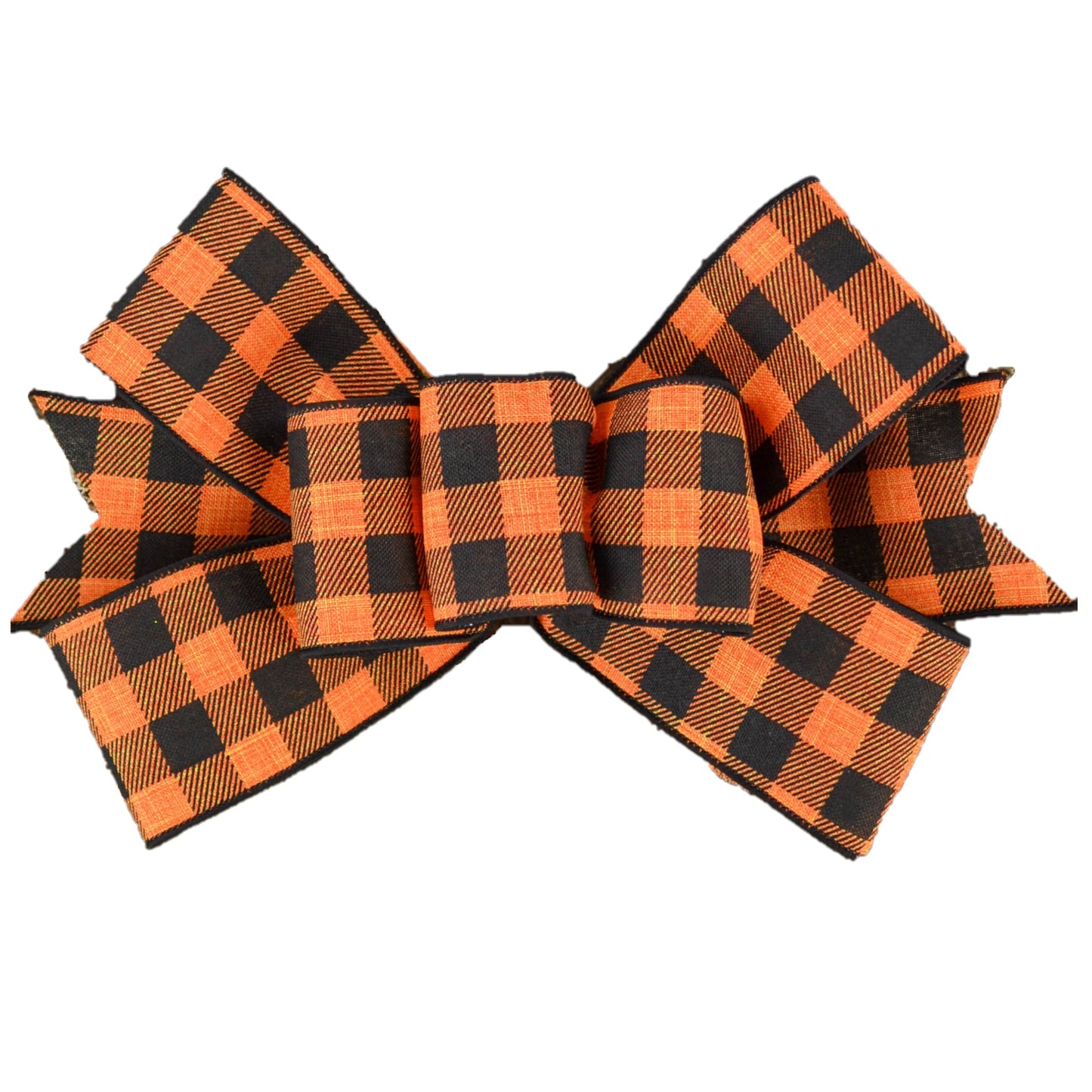 Halloween Buffalo Plaid Wreath Bow - Black Orange Wreath Embellishment for Making Your Own (Copy)