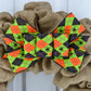 Halloween Spider Argyle Wreath Bow - Orange Green Black Burlap Wreath Embellishment for Making Your Own