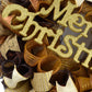 Christmas Mesh Outdoor Front Door Wreath | Brown Gold Ivory