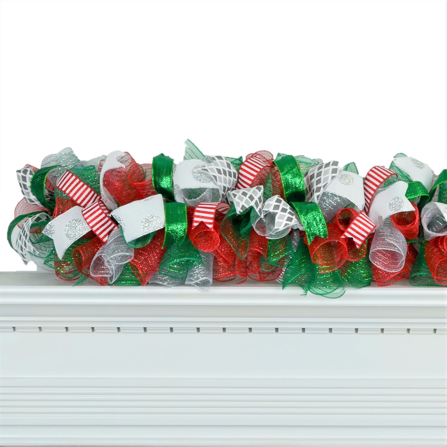 Custom Christmas Wreath | Mesh Wreath Red Emerald Green Silver : C4