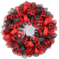 Buffalo Plaid Check Bow Christmas Tree Toppers