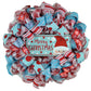 Peeking Santa Claus Wreath - Merry Christmas Mesh Outdoor Front Door Wreath - Red Turquoise White