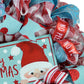 Peeking Santa Claus Wreath - Merry Christmas Mesh Outdoor Front Door Wreath - Red Turquoise White