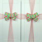 Red, Burlap, White and Lime Green Christmas Tree Topper Bow