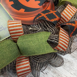 Trick or Treat Pumpkin Door Wreaths - Halloween Jack O Lantern Thanksgiving