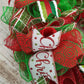 Christmas Wreath | Christmas Decoration | Red Lime Green White