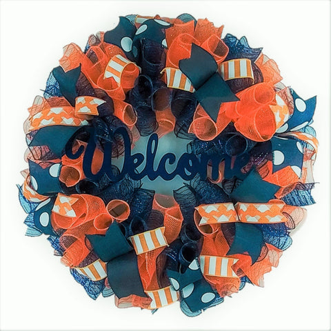 Navy Orange Welcome Wreath - Everyday Mother's Day Gift