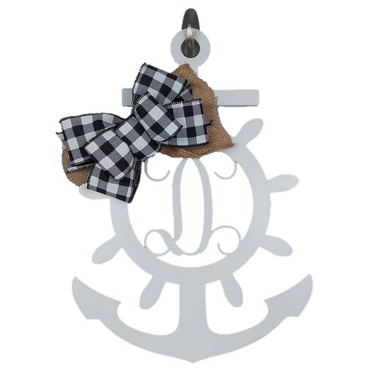 Anchor Letter Door Hanger - Monogram Nautical Gift