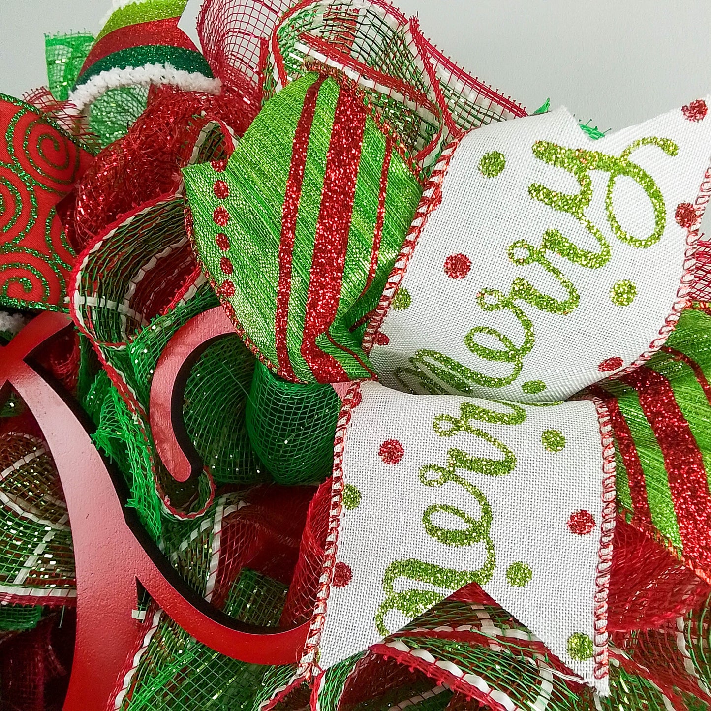 Christmas Wreath | Christmas Decoration | Red Lime Green White