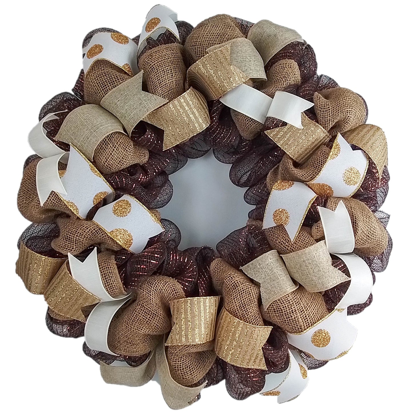 Brown Burlap Wreath, Year-Round Home Decor, Welcome Sign Optional