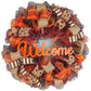 Burgundy Wreaths for Front Door, Thanksgiving Wreath : F2