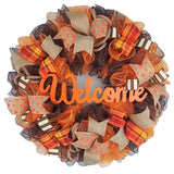 Fall Wreath for Front Door, Brown Autumn Wreaths : F3