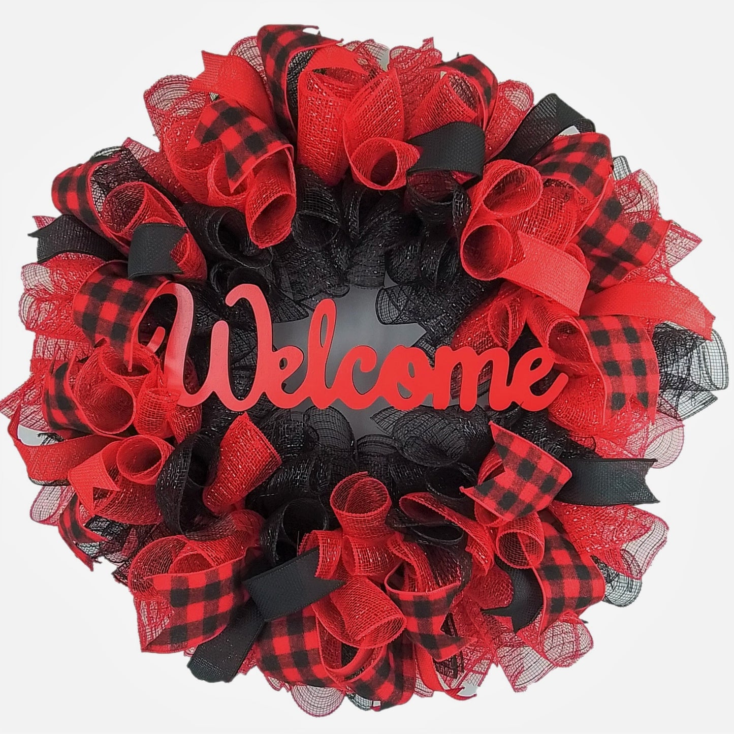 Buffalo Plaid Check Bow Christmas Tree Toppers