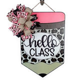 Teacher Pencil Door Hanger, Cheetah Print Door Hanger, Classroom Decor