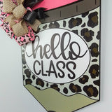 Teacher Pencil Door Hanger, Cheetah Print Door Hanger, Classroom Decor