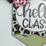 Teacher Pencil Door Hanger, Cheetah Print Door Hanger, Classroom Decor
