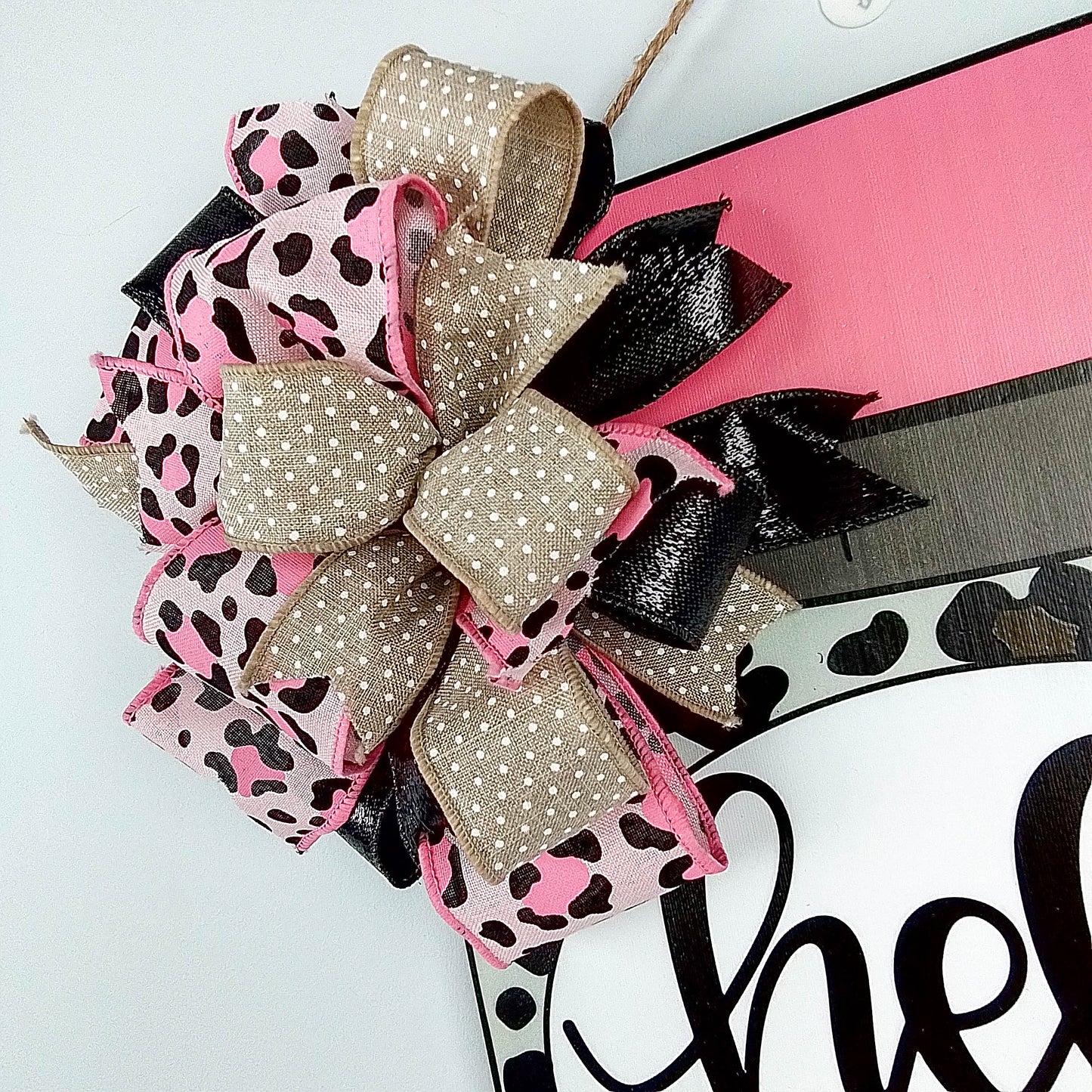 Pencil Door Hanger, Hello Class Decorations, Pink Brown