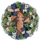 Moss Green and Navy Cross Wreath, Easter Decor