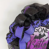 Gone Batty Halloween Wreath - Beautiful Front Door Mesh Wreath - Black Purple Decorations