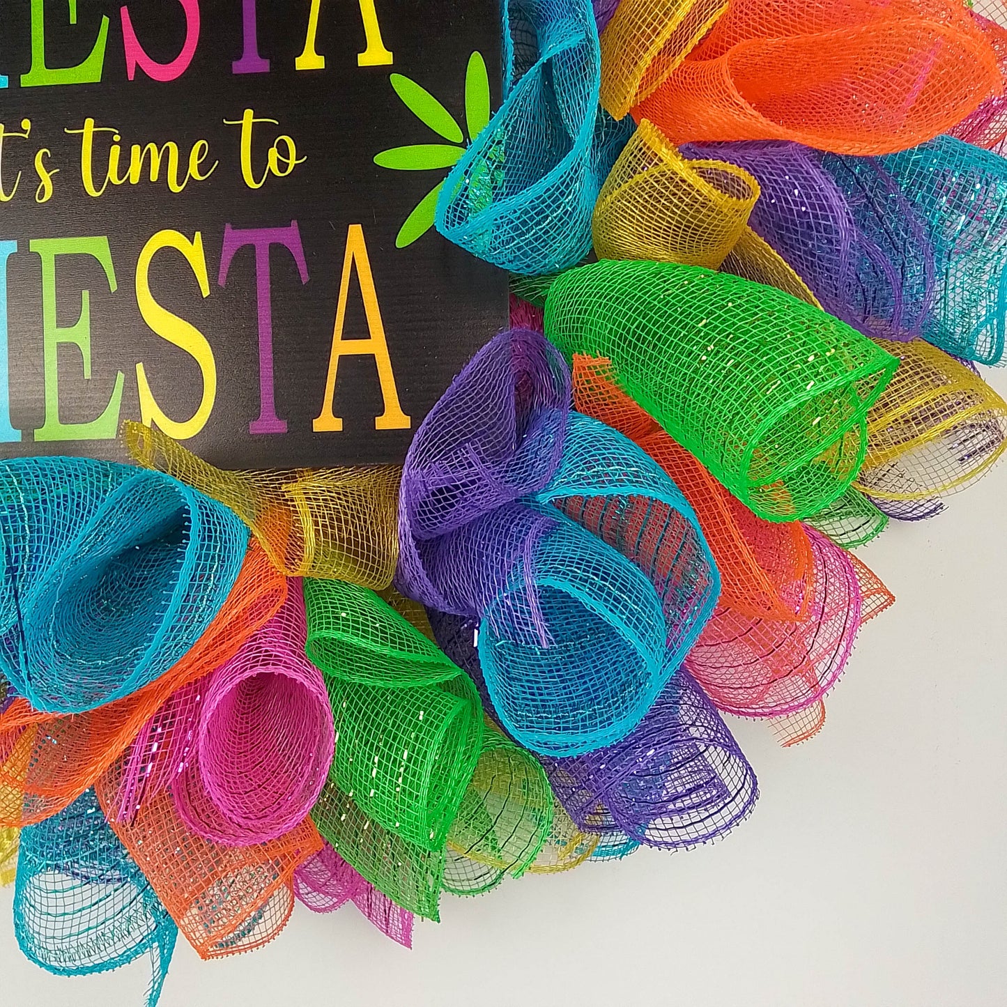 Bright Fiesta Party Wreath - Colorful Birthday Decor - Versatile Indoor/Outdoor Cinco de Mayo Decoration