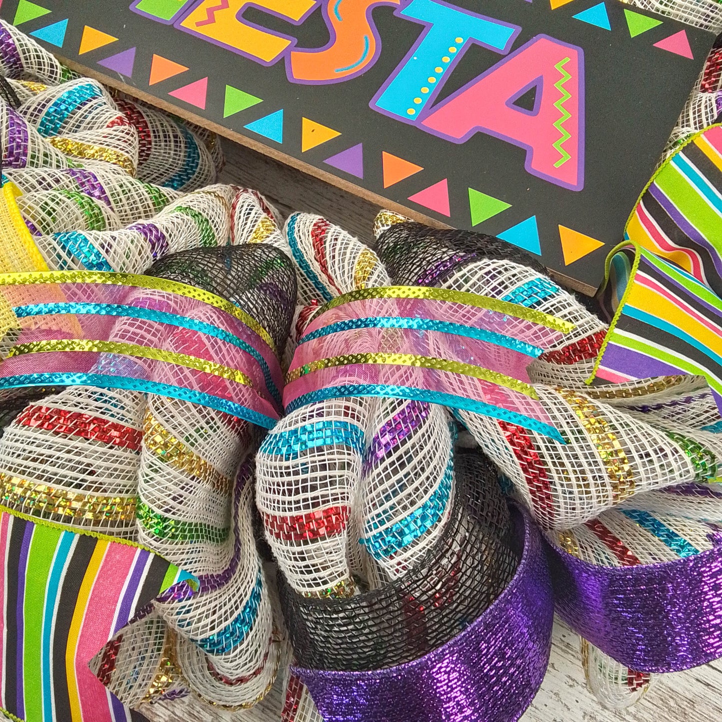 Fiesta Wreath for Front Door - Mexican Holiday Decor