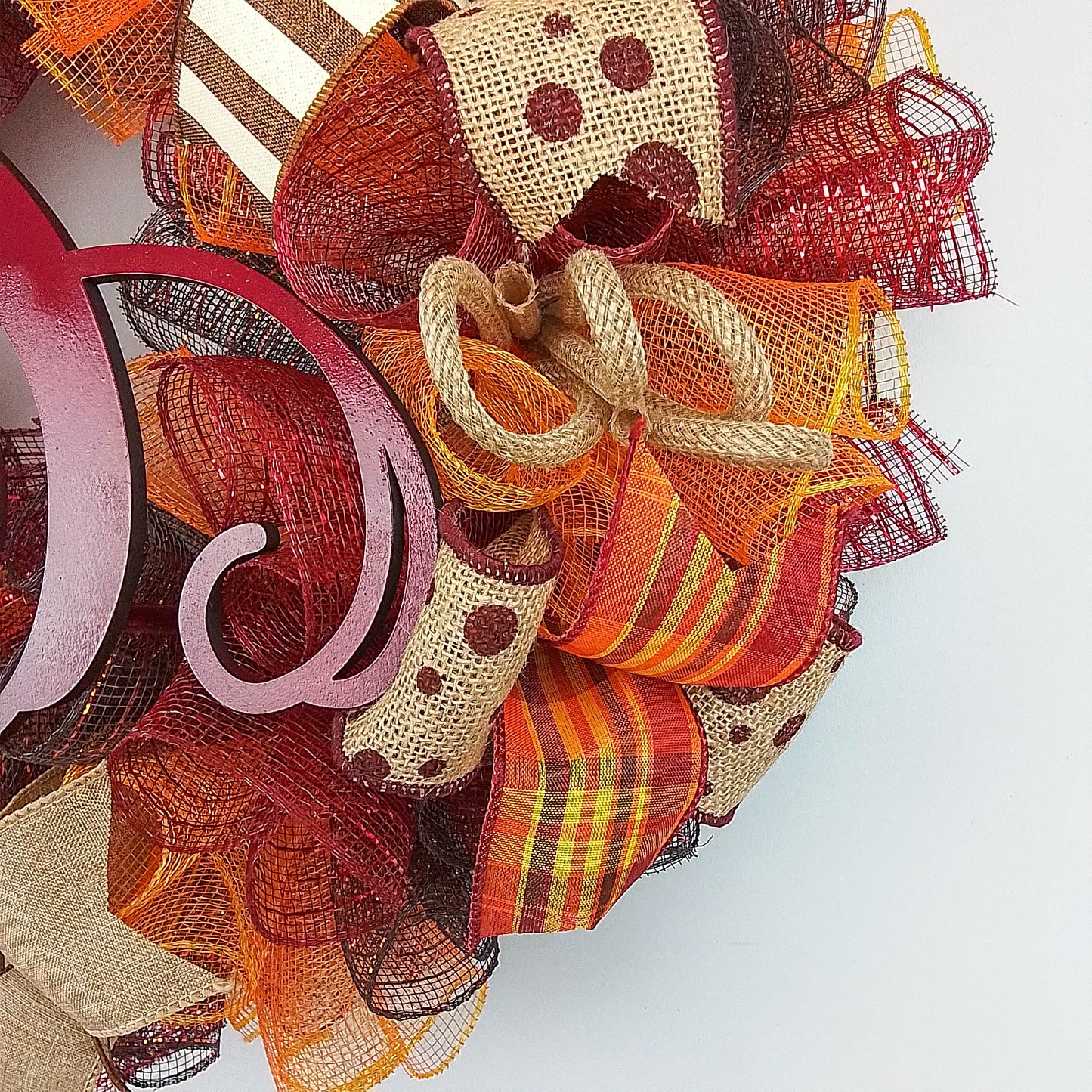 Thanksgiving Wreaths | Fall Monogram Door Wreath : F2