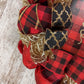 Black Red Gold Christmas Wreath - Burlap Buffalo Plaid Decor